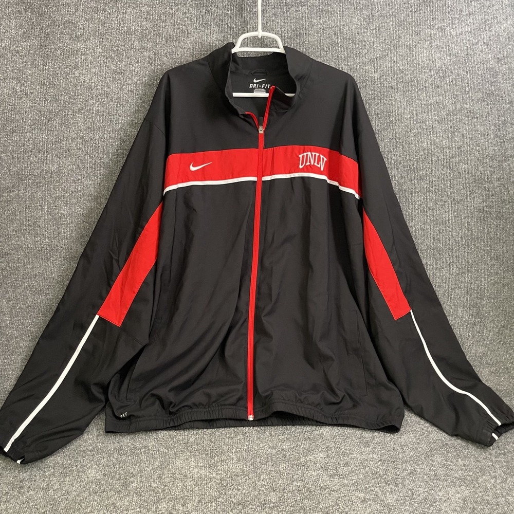 Nike UNLV Rebels Track Jacket Mens Sz 3XL Black Red Dri-Fit Full Zip 509141